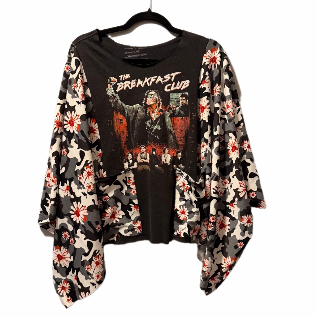 The Breakfast Club Poncho Up Cycle Floral Camouflage With Pockets